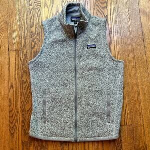 Patagonia Gray Better Sweater Vest Marled Zip Up Pockets Size Small